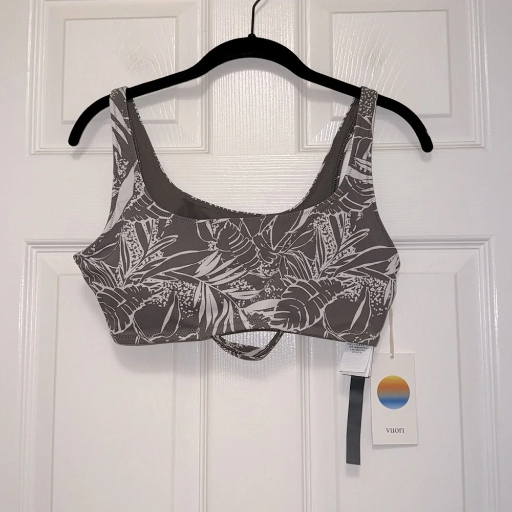 Vuori Gray and White Bikini Top - Picture 5 of 8